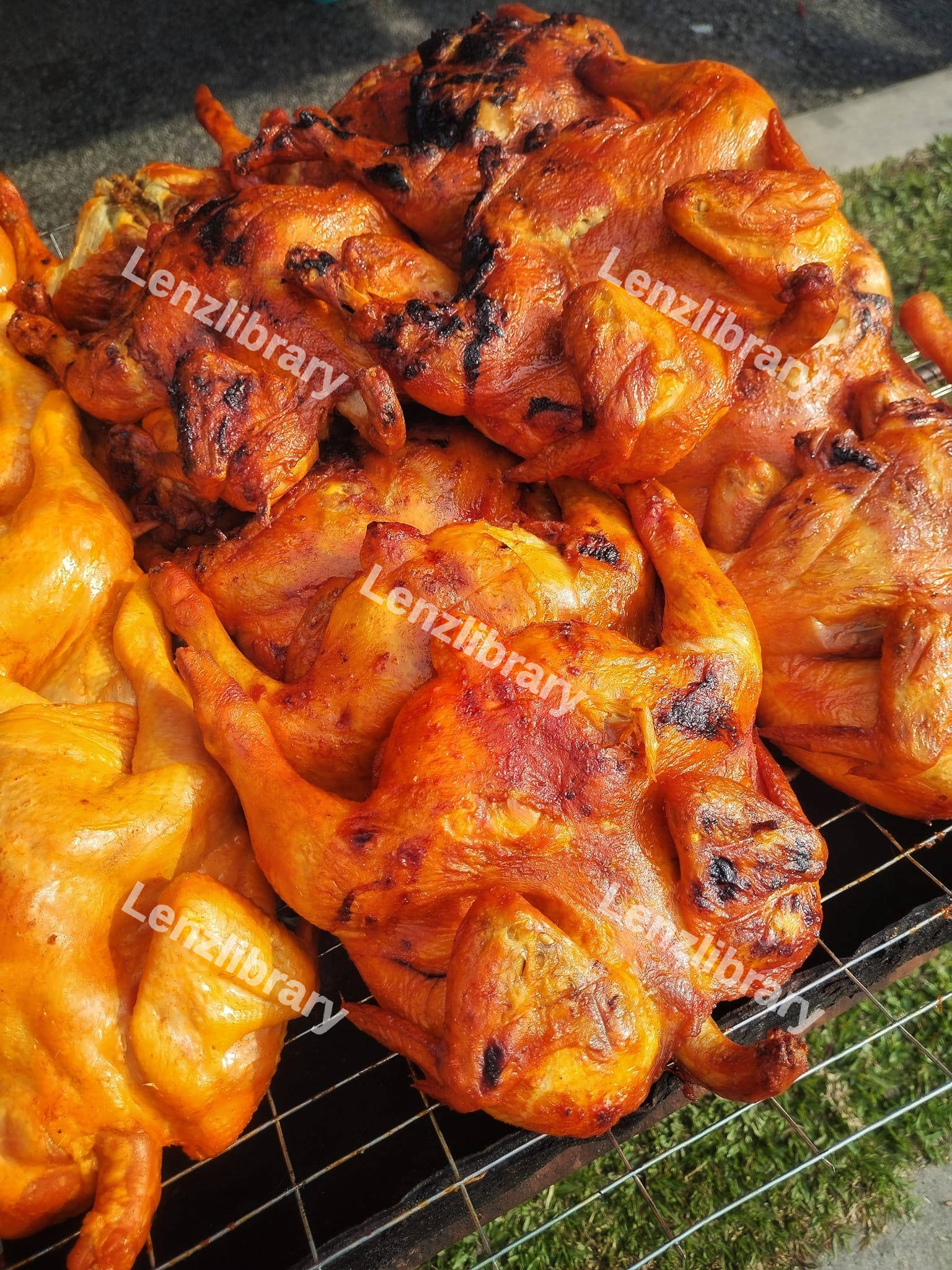 Grilled chicken on the barbecue grill